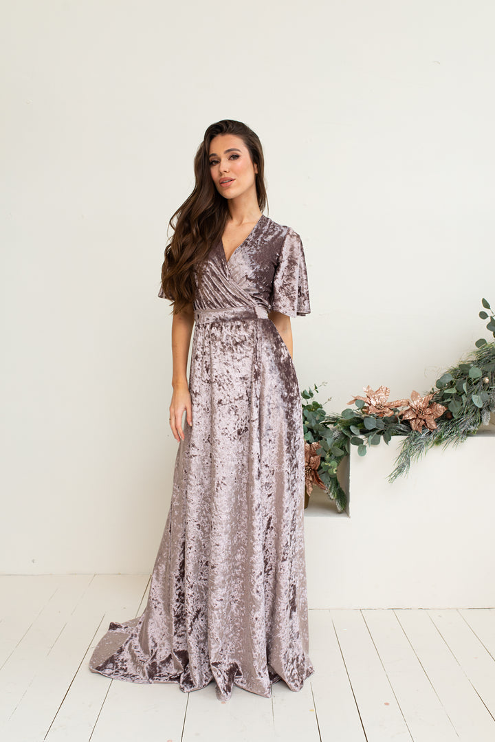 Velvet Wrap Elegance Maxi Dress - Balvory