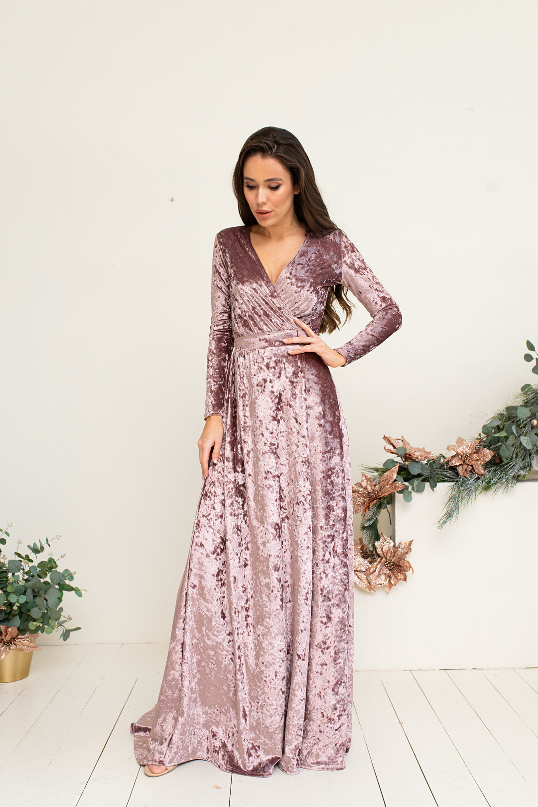 Velvet Wrap Elegance Maxi Dress - Balvory