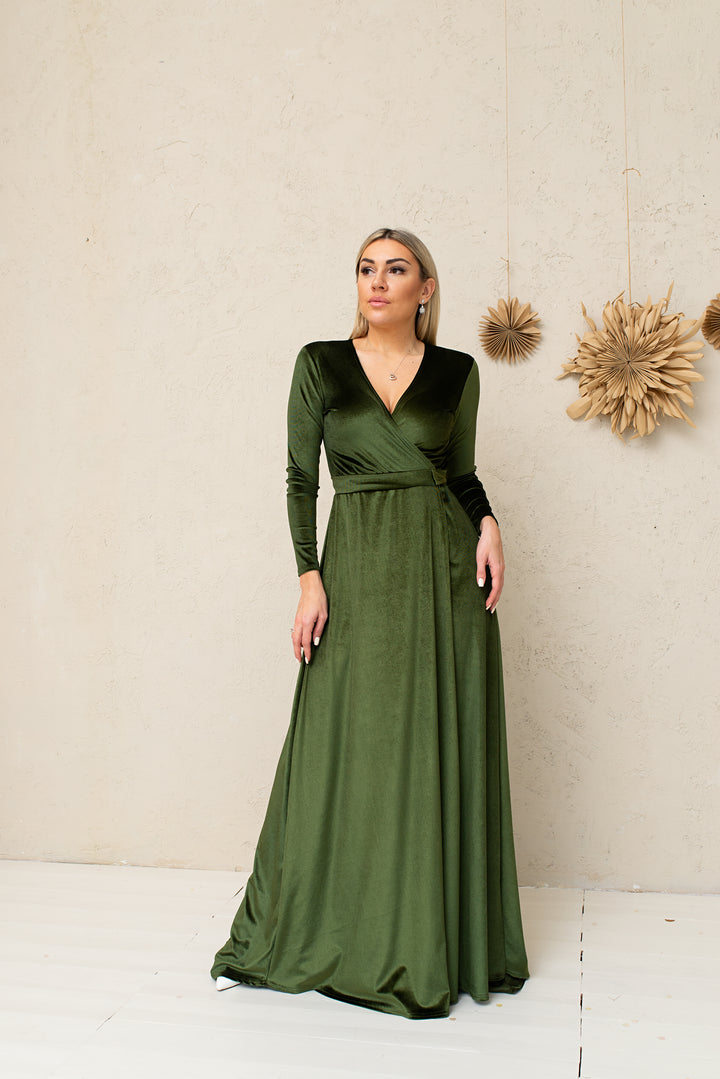 Velvet Wrap Elegance Maxi Dress - Balvory
