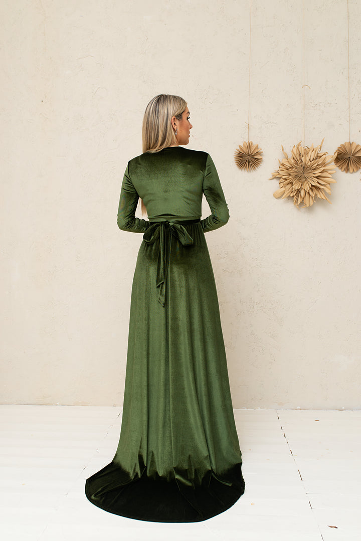 Velvet Wrap Elegance Maxi Dress - Balvory