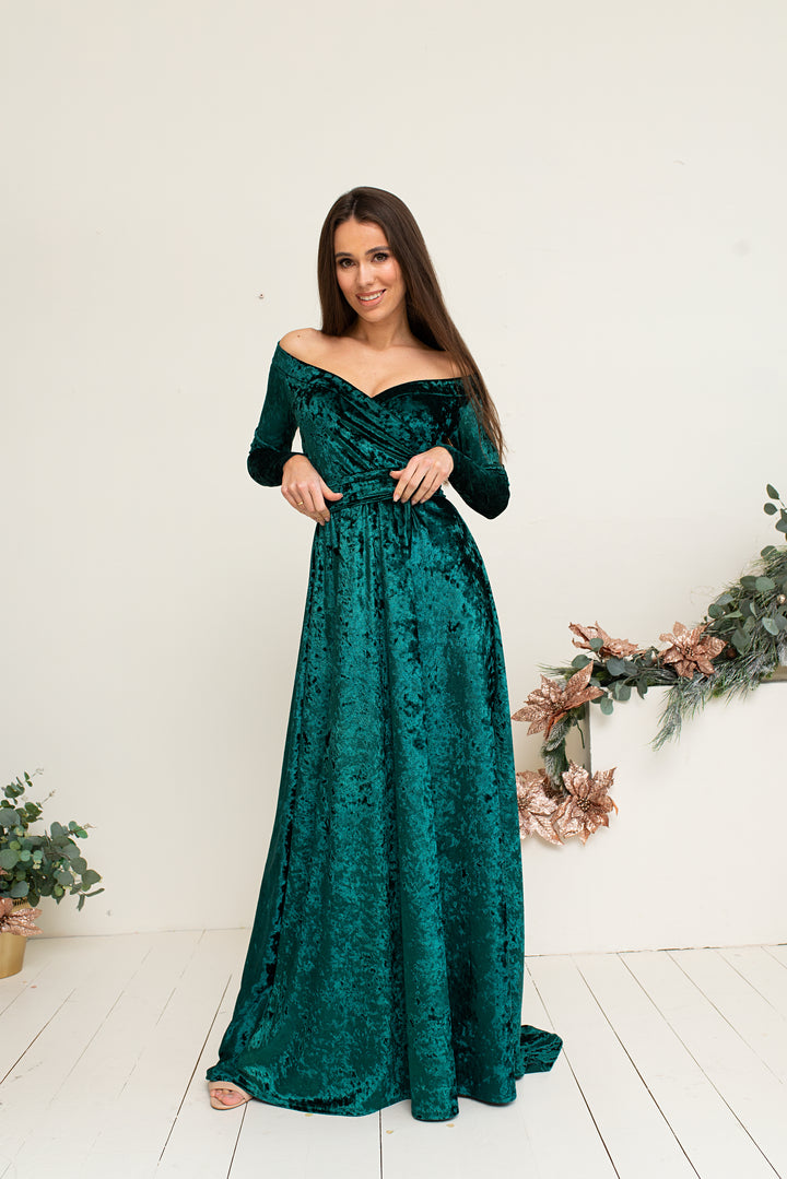 Velvet Wrap Elegance Maxi Dress - Balvory