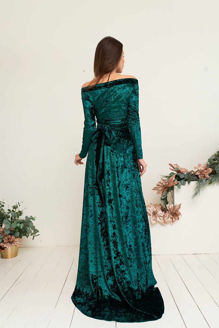 Velvet Wrap Elegance Maxi Dress - Balvory