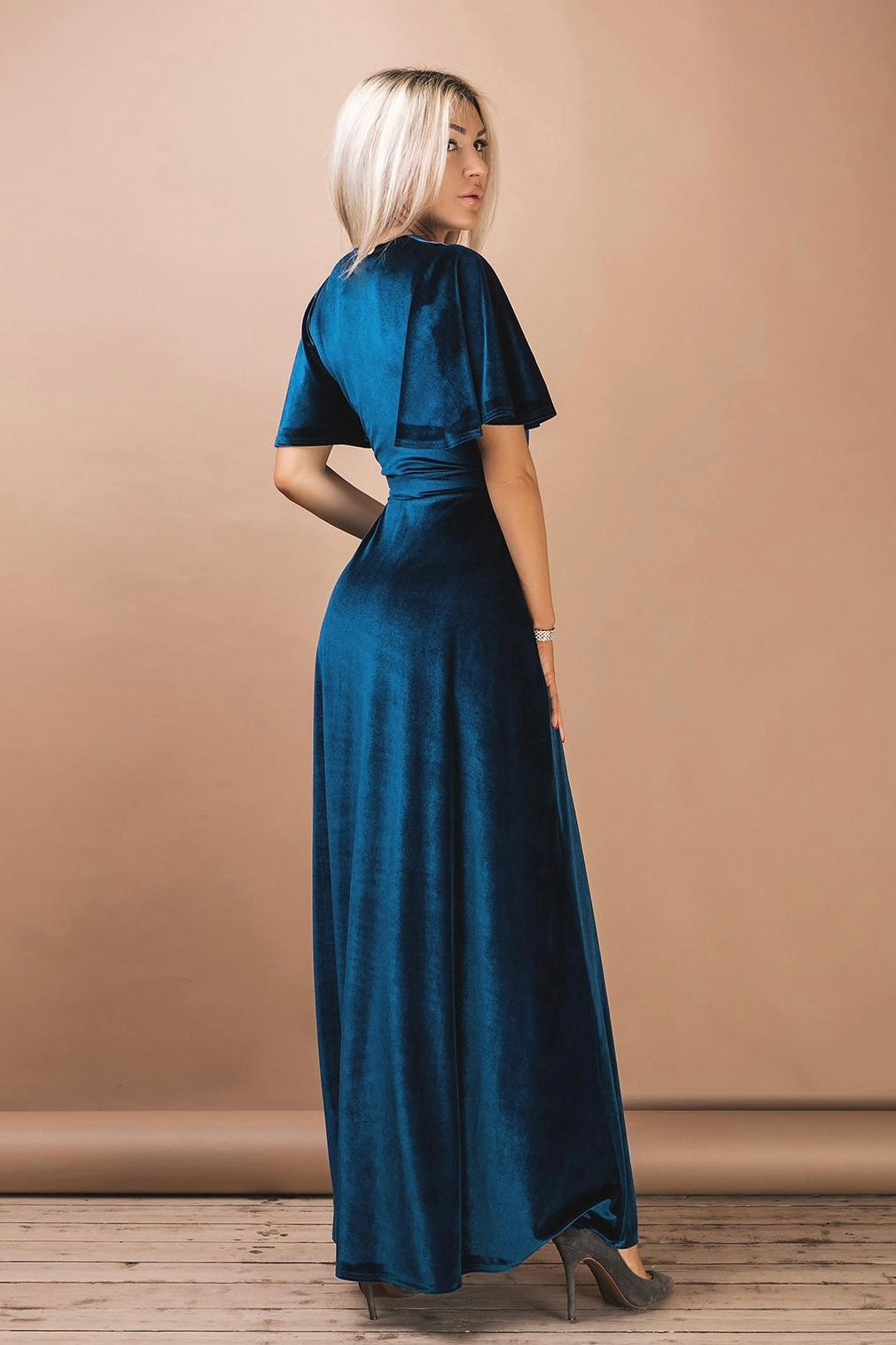 Velvet Angel Sleeve Maxi Wrap Dress - Balvory