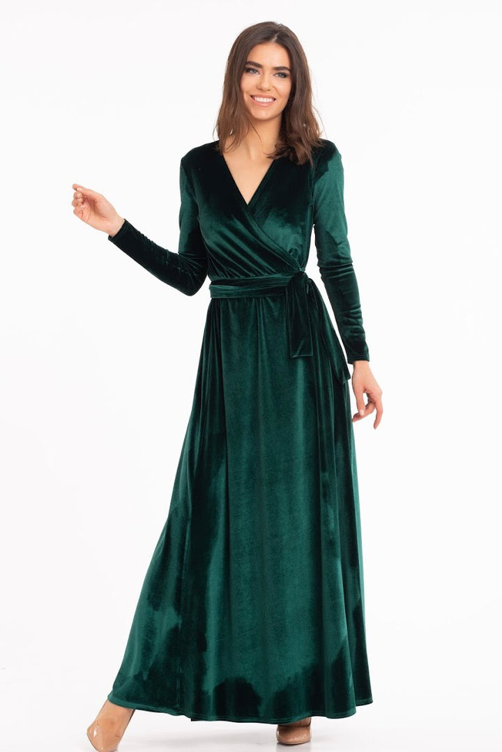 Velvet Wrap Elegance Maxi Dress - Balvory
