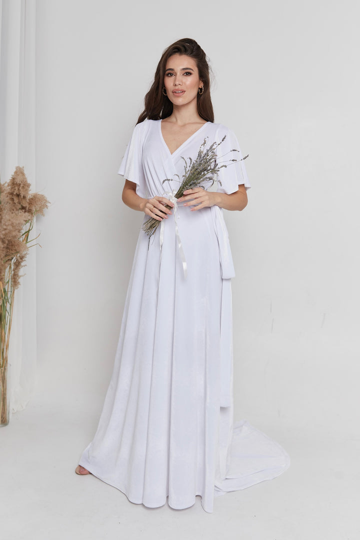 Velvet Back-Lace Gown – Elegant Maxi Bridesmaid Dress - Balvory
