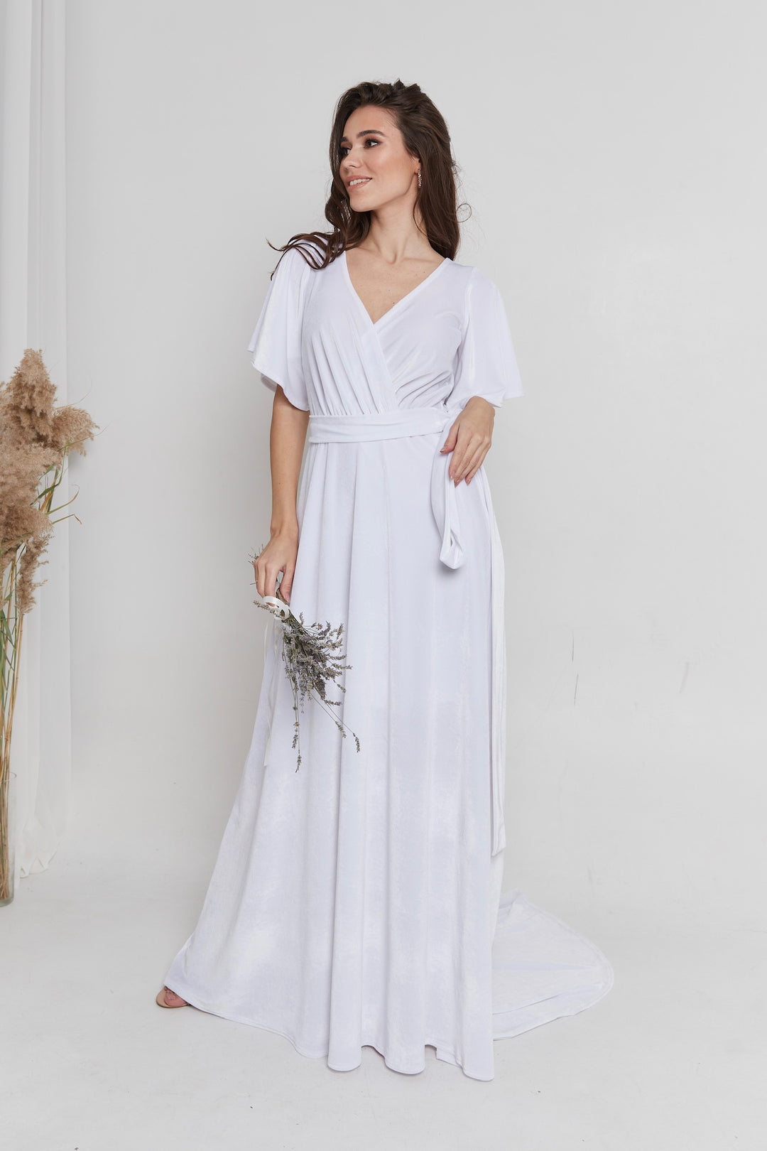 Velvet Back-Lace Gown – Elegant Maxi Bridesmaid Dress - Balvory